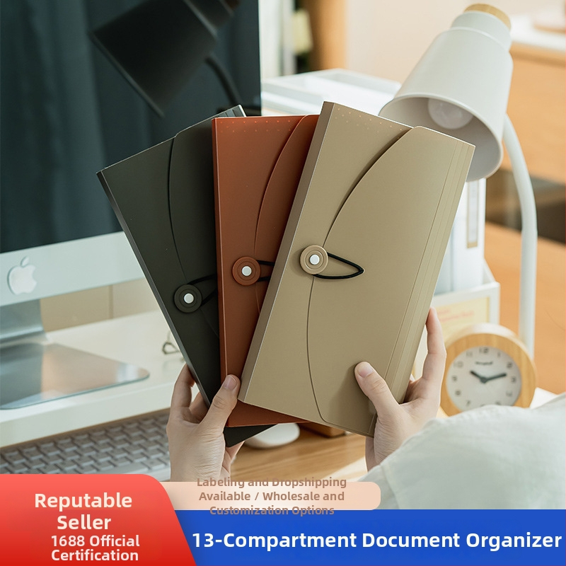 PP harmonikový organizér na dokumenty s etiketou, 13 priehradok, model SD-N251