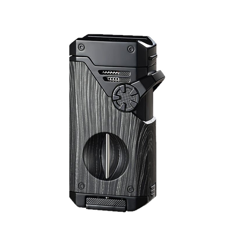 Aurora 5-in-1 dohányvágó és jet lángoló gyújtó, fém test, bután üzemű, szélálló, luxus dizájn