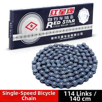 Reťaz bicykla Red Star, jednostopový, oceľ, dĺžka 1,4 m, 114 článkov