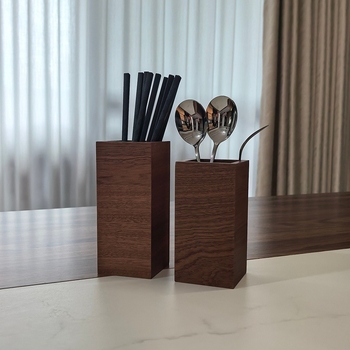 Cutie de depozitare tacâmuri din lemn masiv – fără capac, pentru bucătărie și masă, stil modern minimalist