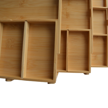 Cutie de depozitare din bambus, telescopică, pliabilă – pentru bijuterii și obiecte mici