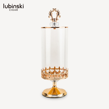 LUBINSKI Borcan pentru afișarea etichetelor de trabucuri – aliaj zinc + sticlă, stil simplu, cod produs YJA-13049