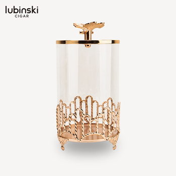 LUBINSKI Borcan pentru afișarea etichetelor de trabucuri – aliaj zinc + sticlă, stil simplu, cod produs YJA-13049