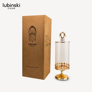 LUBINSKI Borcan pentru afișarea etichetelor de trabucuri – aliaj zinc + sticlă, stil simplu, cod produs YJA-13049