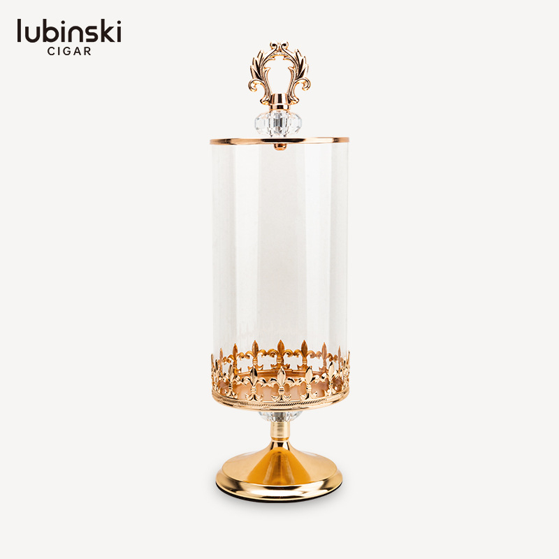 LUBINSKI Borcan pentru afișarea etichetelor de trabucuri – aliaj zinc + sticlă, stil simplu, cod produs YJA-13049