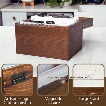 Cutie de depozitare din lemn pentru rețete și cărți, capacitate 1 L, design modern minimalist, posibilitate de personalizare a logo-ului