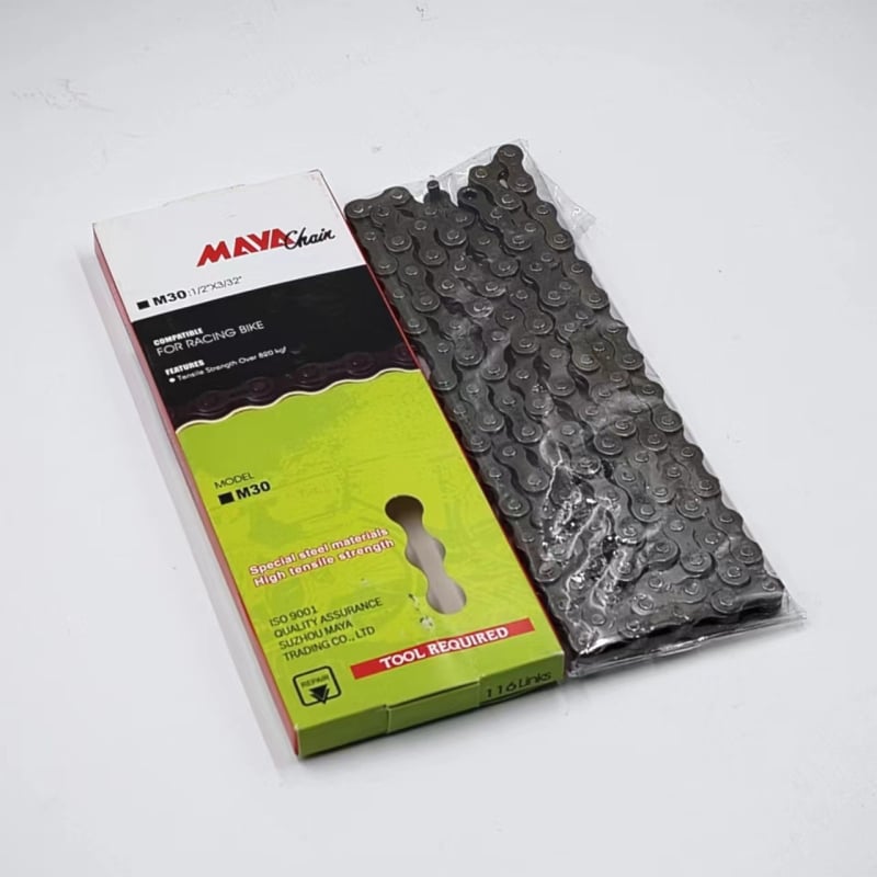 Meiya Αλυσίδα ποδηλάτου — Συμβατότητα με MTB 18/21 ταχύτητες και Δρόμου 6/7 ταχύτητες; 116L, Ατσάλι, εφελκυστική αντοχή 800 kN