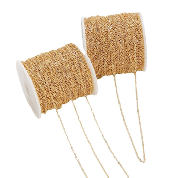 Mr. Habitual Lanț O-link din cupru – electroplacat, lanț subțire de extensie pentru colier DIY