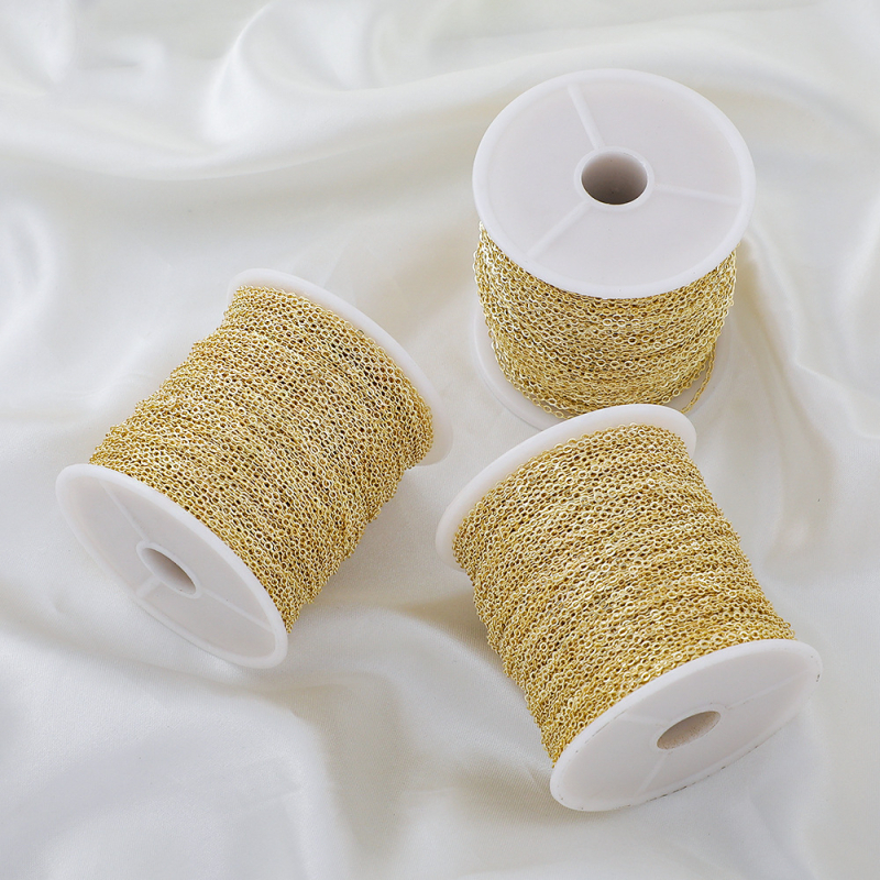 Mr. Habitual Lanț O-link din cupru – electroplacat, lanț subțire de extensie pentru colier DIY