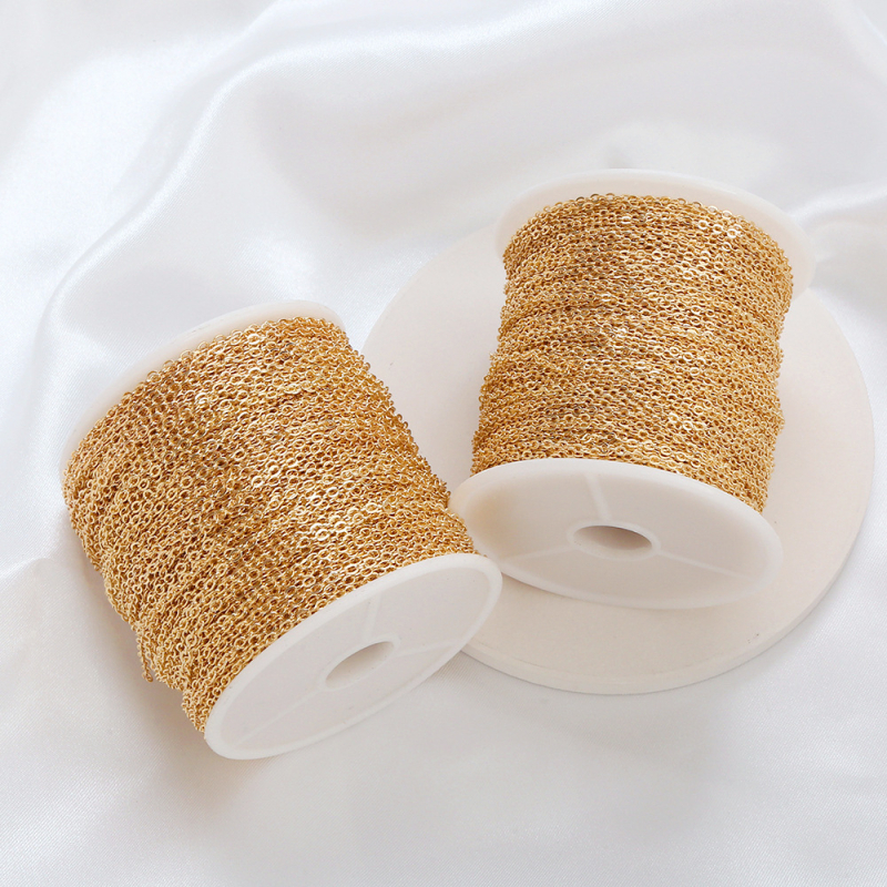 Mr. Habitual Lanț O-link din cupru – electroplacat, lanț subțire de extensie pentru colier DIY