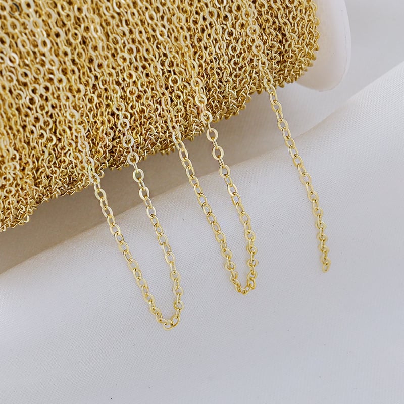 Mr. Habitual Lanț O-link din cupru – electroplacat, lanț subțire de extensie pentru colier DIY