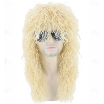 Perucă lungă buclată - breton înclinat, sârmă rezistentă la temperaturi înalte, mecanism, model Y625