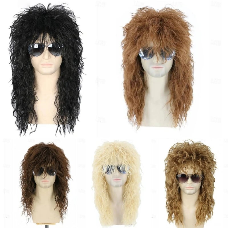 Perucă lungă buclată - breton înclinat, sârmă rezistentă la temperaturi înalte, mecanism, model Y625