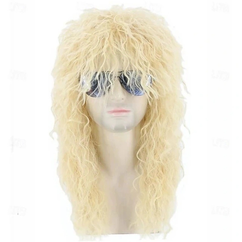 Perucă lungă buclată - breton înclinat, sârmă rezistentă la temperaturi înalte, mecanism, model Y625