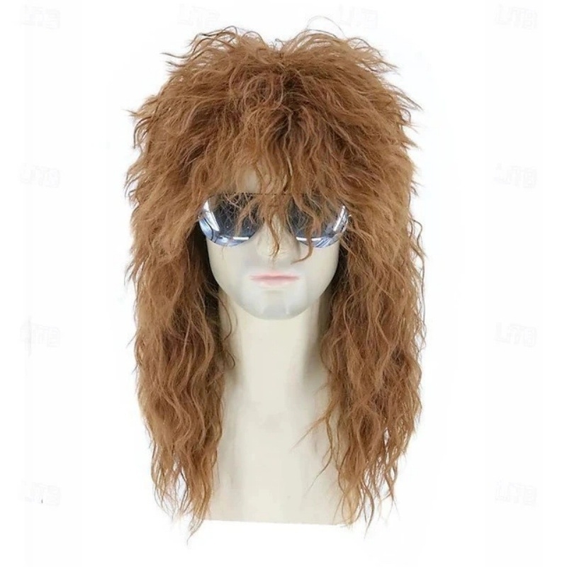 Perucă lungă buclată - breton înclinat, sârmă rezistentă la temperaturi înalte, mecanism, model Y625