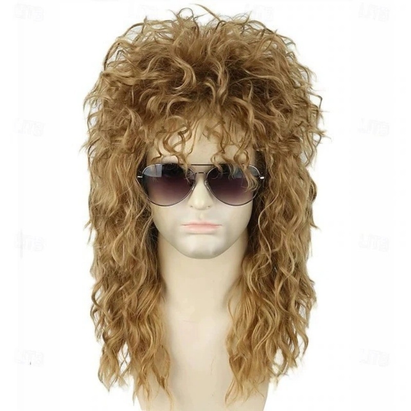 Perucă lungă buclată - breton înclinat, sârmă rezistentă la temperaturi înalte, mecanism, model Y625