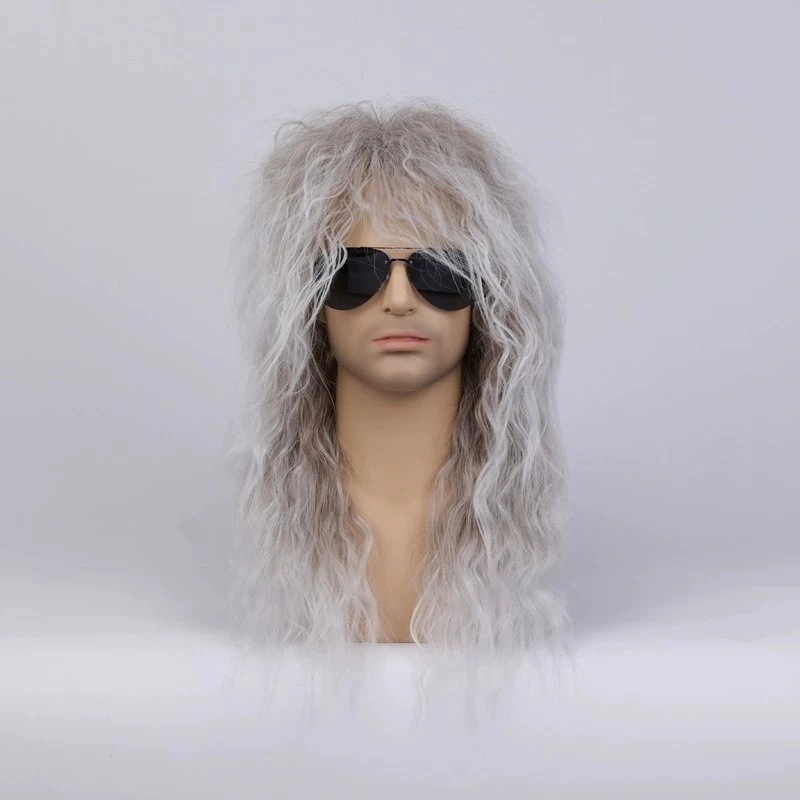 Perucă lungă buclată - breton înclinat, sârmă rezistentă la temperaturi înalte, mecanism, model Y625