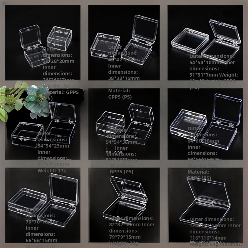 Τετράγωνο κουτί με καπάκι | PS πλαστικό | παραμετροποίηση κατά παραγγελία | εκτύπωση λογότυπου