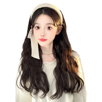 Perika s trakom za glavu, polukapuljača, duga kosa s vodnim valovitim efektom, vlakna otporna na visoku temperaturu, nije pogodno za bojanje ili uvijanje
