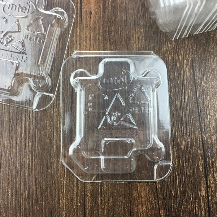Intel CPU πλαστικό κουτί με καπάκι, PET blister κουτί για CPU, πάχος τοιχώματος 0,35 mm, προσαρμοσμένη παραγωγή