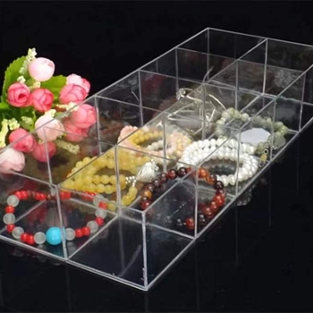 Κουτί κοσμημάτων με 10 διαμερίσματα, PS πλαστικό, εκτυπωμένο λογότυπο