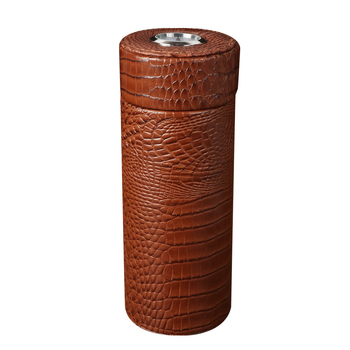 Kutija za vlagu cigare s higrometrom - prijenosna zatvorena cijev za vlaženje, Forten, čvrsto drvo + koža