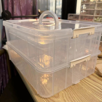 Stolna kutija za skladištenje građevnih blokova, PP materijal, kapacitet 20 L, model d5, skladišna s poklopcem i mogućnošću slaganja