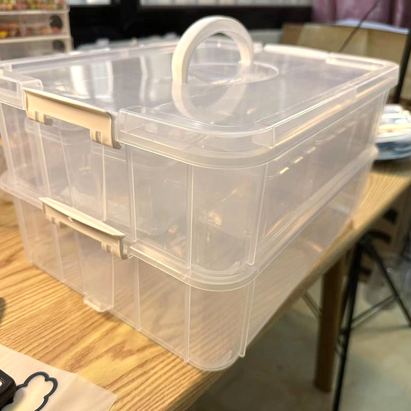 Stolna kutija za skladištenje građevnih blokova, PP materijal, kapacitet 20 L, model d5, skladišna s poklopcem i mogućnošću slaganja