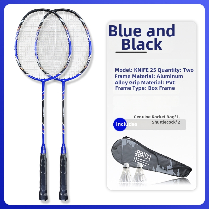 Selphy/Xuanfei značkový set dvoch rakiet na badminton, rám z hliníkovej zliatiny, šnúry z nylonu, hmotnosť 95–100 g, tvrdosť rámu: stredná