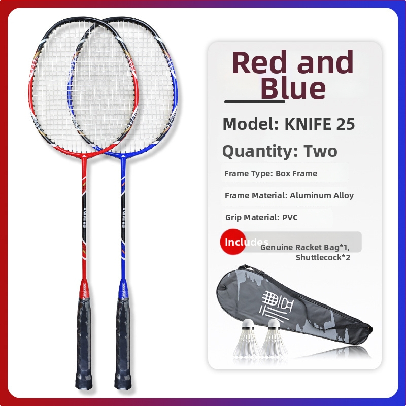 Selphy/Xuanfei značkový set dvoch rakiet na badminton, rám z hliníkovej zliatiny, šnúry z nylonu, hmotnosť 95–100 g, tvrdosť rámu: stredná