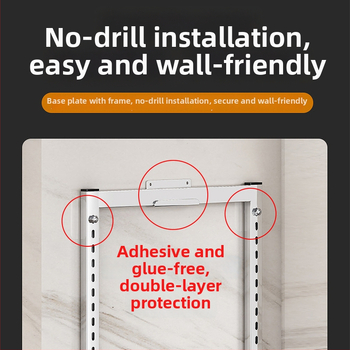 Ράφι πιάτων τοίχου από ανοξείδωτο ατσάλι με αποστράγγιση, εγκατάσταση χωρίς διάτρηση