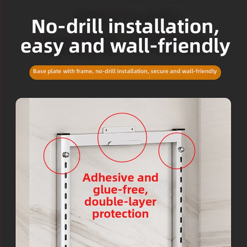 Ράφι πιάτων τοίχου από ανοξείδωτο ατσάλι με αποστράγγιση, εγκατάσταση χωρίς διάτρηση