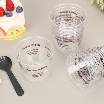 Jednokratna posuda za desert s poklopcem, 200 ml, PS plastika; pogodna za kafiće, hladna pića i deserte