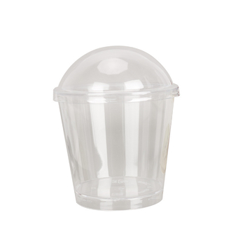 Jednokratna posuda za desert s poklopcem, 200 ml, PS plastika; pogodna za kafiće, hladna pića i deserte