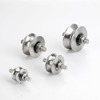 304 rozsdamentes acél koronablokk középső tengely csavarorsós sínkerekekkel tolóajtó emeléséhez, acélhuzal vezető görgő és görgés készülék