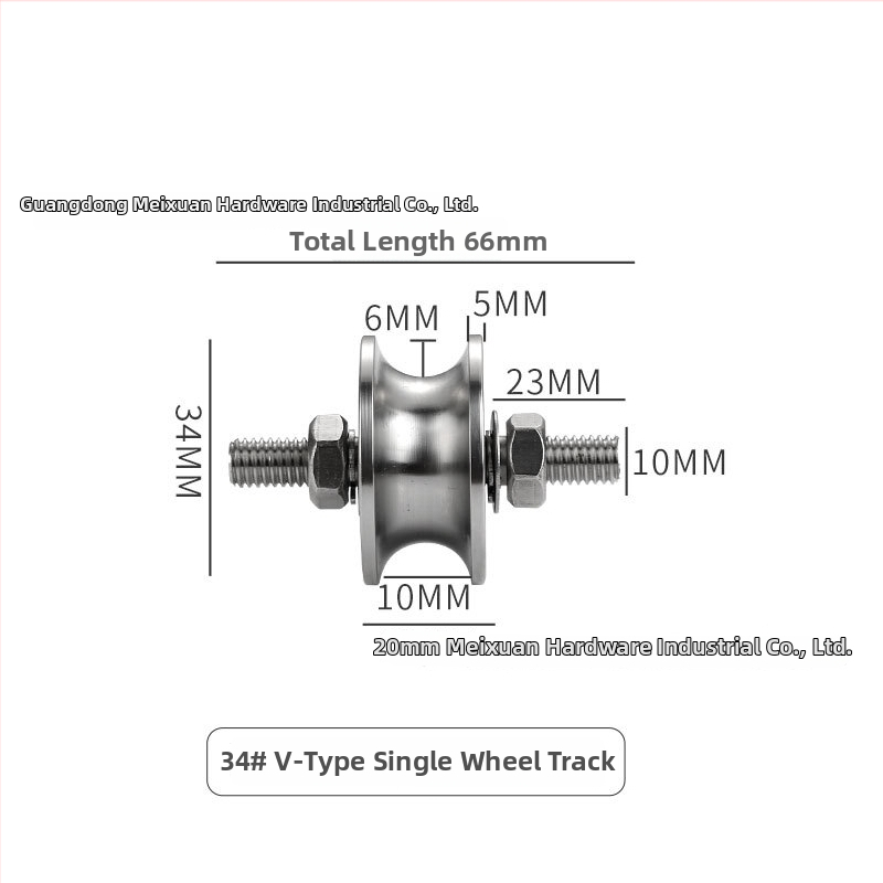304 rozsdamentes acél koronablokk középső tengely csavarorsós sínkerekekkel tolóajtó emeléséhez, acélhuzal vezető görgő és görgés készülék