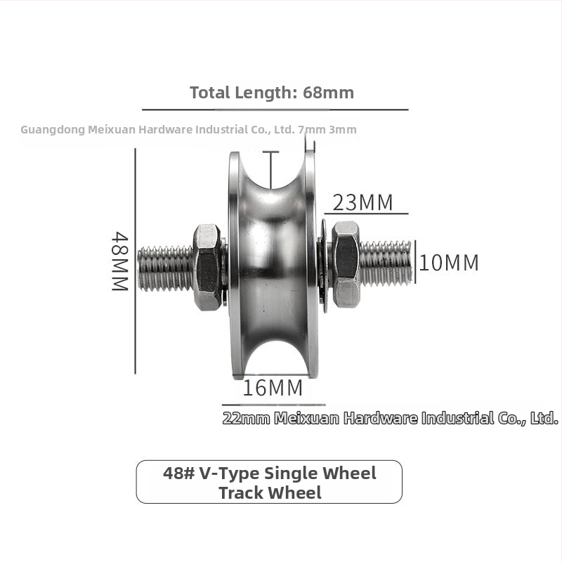 304 rozsdamentes acél koronablokk középső tengely csavarorsós sínkerekekkel tolóajtó emeléséhez, acélhuzal vezető görgő és görgés készülék