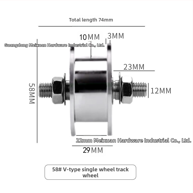 304 rozsdamentes acél koronablokk középső tengely csavarorsós sínkerekekkel tolóajtó emeléséhez, acélhuzal vezető görgő és görgés készülék