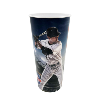 Ponovno upotrebljiva plastična čašica s unutarnjim filmom, 3D slamkom, poklopac, UV ispis, model GJ-112, po narudžbi