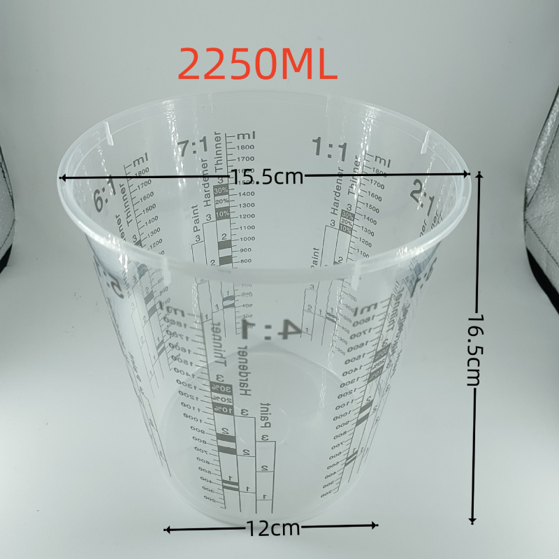 Set plastičnih mjernih čaša s poklopcem, PP materijal, sitotisk skale mjerenja