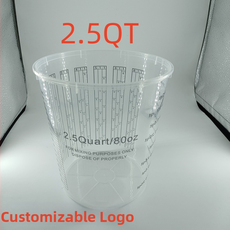 Set plastičnih mjernih čaša s poklopcem, PP materijal, sitotisk skale mjerenja