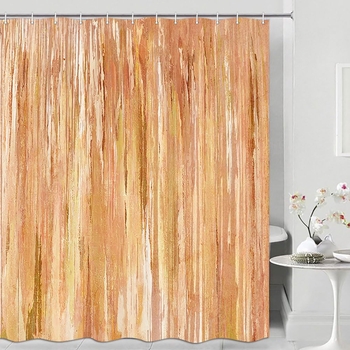 Perdea de duș abstractă, set modern de perdele de baie, estetică de plajă, pictură minimalistă contemporană cu perdea de duș din material textil cu dungi