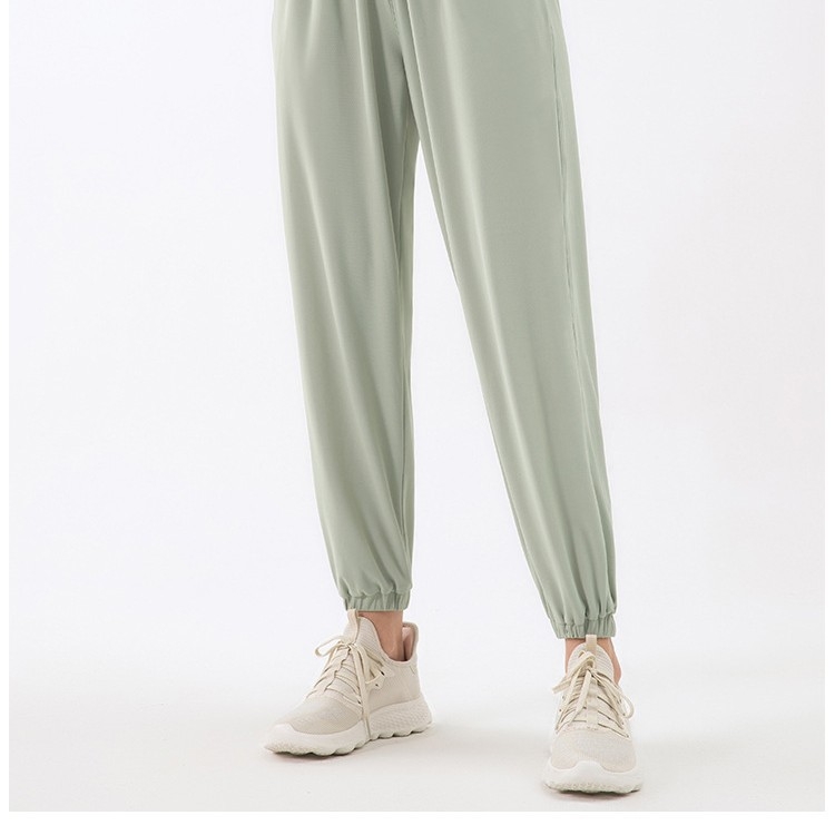 Ženske široke sportske hlače, prozračne, visoki struk, zaštita od sunca, Nylon warp mesh materijal, joga i fitness