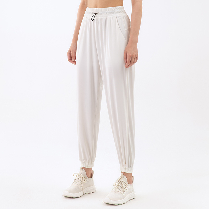 Ženske široke sportske hlače, prozračne, visoki struk, zaštita od sunca, Nylon warp mesh materijal, joga i fitness