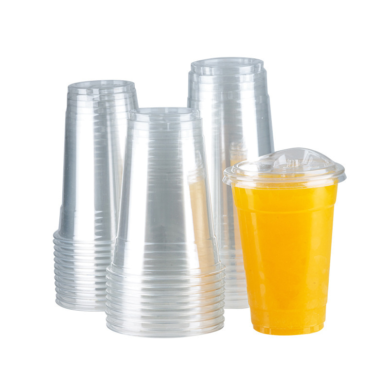 Jednokratna PET čaša za sokove, okrugla, 401–500 ml, moguć tisak logotipa, pogodna za kafiće, hladna pića i mliječni čaj