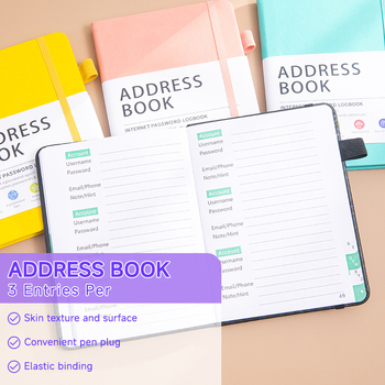 Telefon bilježnica s PU kožnim omotom, papirnate stranice, moguć ispis logotipa, prilagodljivo