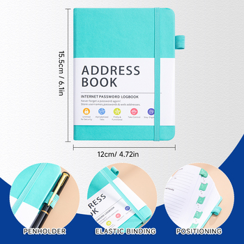 Telefon bilježnica s PU kožnim omotom, papirnate stranice, moguć ispis logotipa, prilagodljivo