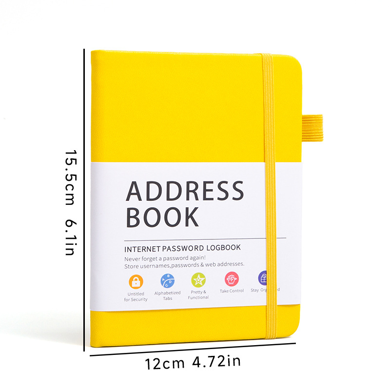 Telefon bilježnica s PU kožnim omotom, papirnate stranice, moguć ispis logotipa, prilagodljivo