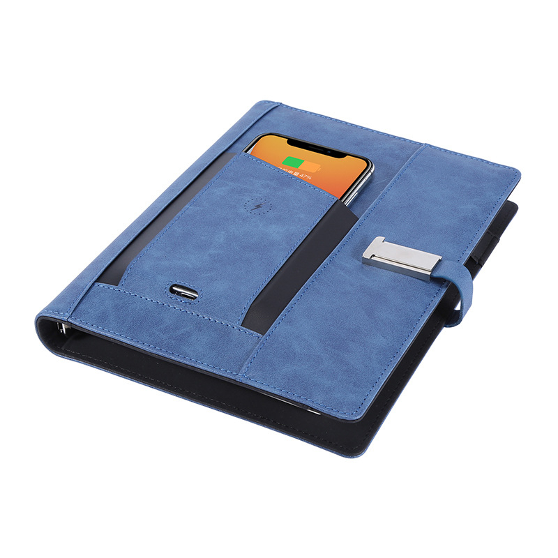 Bilježnica s prijenosnom baterijom, USB flash disk, bežično punjenje, višenamjenska, poslovni dar