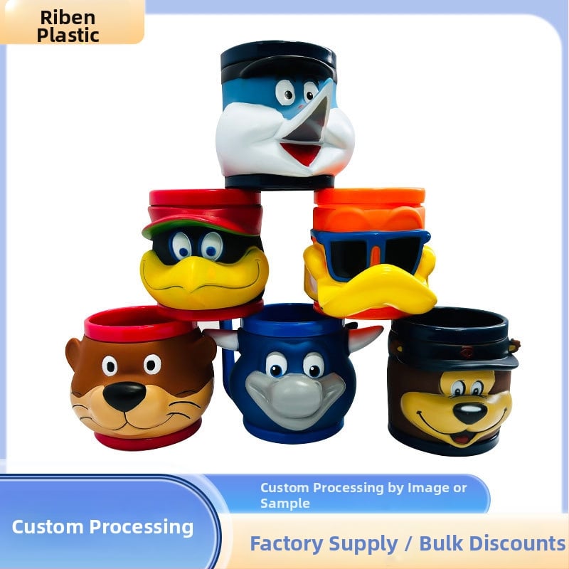 Prilagodljive PP-plastične čaše za sladoled, 480 ml, karikatura dizajn, izrada injekcijskim prešanjem + emajl, debljina zida 3–5 mm